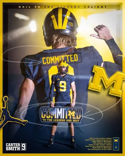 Michigan Wolverine Football Locks 2025 commitment from 5 Star Carter Smith as He flips to Michigan over… see more